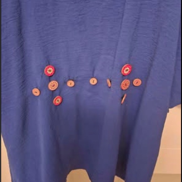 Gilli Royal Blue Blouse with Button Details - Picture 3 of 3